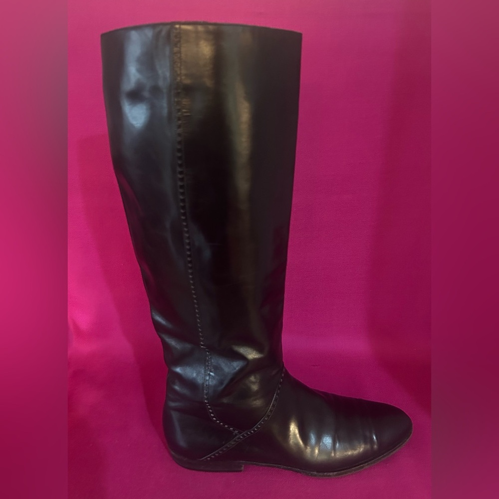 Vintage Salvatore Ferragamo Black Zip-up Riding Boots - Picture 5 of 10